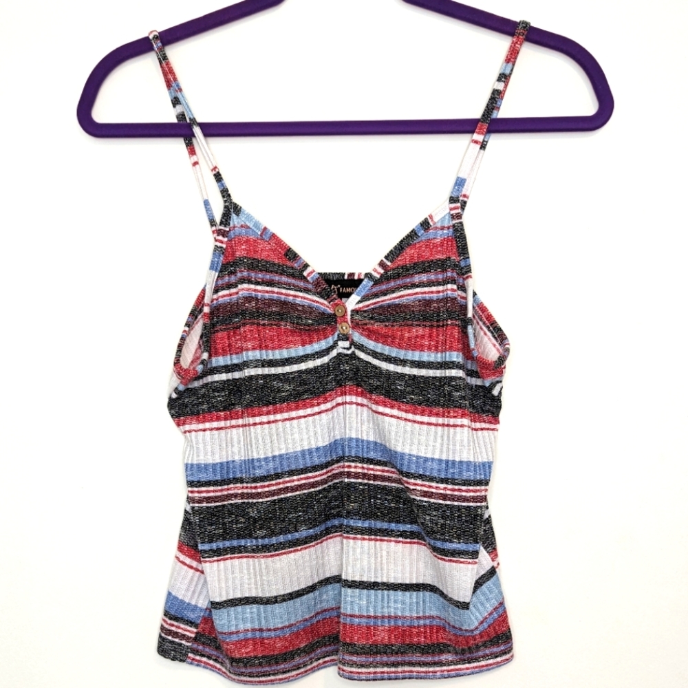 Red white blue and black tank top